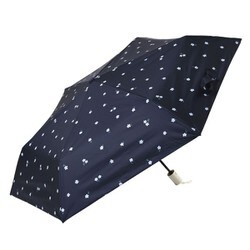 日傘 折りたたみ傘 婦人用 晴雨兼用 遮光プチフルールオートマティックミニ50 50cm 自動開閉 遮光・遮熱 ネイビー 24881