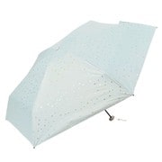 折りたたみ傘 婦人用 晴雨兼用 ポケラ遮光スター5段ミニ 50cm イージーオープン 遮光・遮熱 サックス 24982