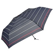 折りたたみ傘 晴雨兼用 マリンボーダーカーボン軽量ミニ60 60cm イージーオープン UVカット加工 ネイビー 51901
