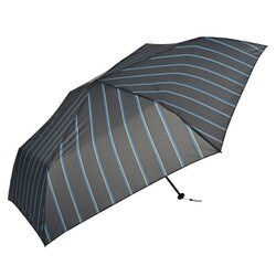 日傘 折りたたみ傘 晴雨兼用 ストライプカーボン軽量ミニ60 60cm 手開き式 イージーオープン UVカット加工 ネイビー 51921