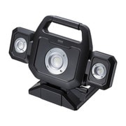 LED-FL1BK [投光器 LED 充電式 作業灯 ランタン 高輝度 3000ルーメン Type-C充電 3段階の明るさ調節 無段階照射角度調節可能 スマホ充電可能 三脚固定/吊り下げ固定/マグネット固定/フック固定 1/4インチネジ付き 取っ手付き 折り畳み式 コンパクト収納 ブラック]