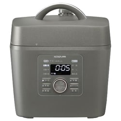 マイコン電気圧力鍋 2.5L 5段階圧力調節 最大3～4人分 予約機能 保温機能 グレー KSC-3503/H