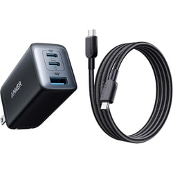USB急速充電器 Anker PowerPort Ⅲ 3-Port 65W Pod with USB-C＆USB-Cケーブル USB PD（パワーデリバリー）対応 65W USB-C×2/USB-A×1 ブラック B2667N12