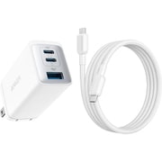 USB急速充電器 Anker PowerPort Ⅲ 3-Port 65W Pod with USB-C&USB-Cケーブル USB PD(パワーデリバリー)対応 65W USB-C×2/USB-A×1 ホワイト B2667N22