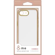 iPhone 16e用 ソフトケース メタリックライン ピンク PM-A25SUCTMLPN