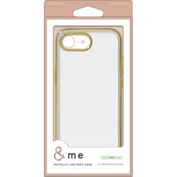 iPhone 16e用 ソフトケース メタリックライン ミント PM-A25SUCTMLGN