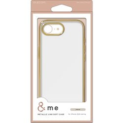 iPhone 16e用 ソフトケース メタリックライン グレージュ PM-A25SUCTMLGB