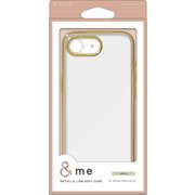 iPhone 16e用 ソフトケース メタリックライン グレージュ PM-A25SUCTMLGB