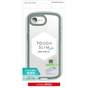 iPhone 16e用 ハイブリッドケース TOUGH SLIM LITE フレームカラー 背面クリア シルキークリア グリーン PM-A25STSLFCSGN