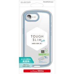 iPhone 16e用 ハイブリッドケース TOUGH SLIM LITE フレームカラー 背面クリア シルキークリア ライトブルー PM-A25STSLFCSBU