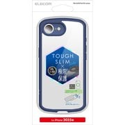 iPhone 16e用 ハイブリッドケース TOUGH SLIM LITE フレームカラー 背面クリア 極限保護 ネイビー PM-A25STSLFCKNV