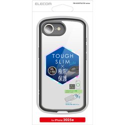 iPhone 16e用 ハイブリッドケース TOUGH SLIM LITE フレームカラー 背面クリア 極限保護 ブラック PM-A25STSLFCKBK