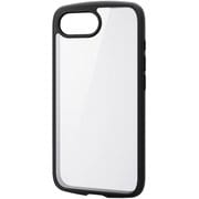 iPhone 16e用 ハイブリッドケース TOUGH SLIM LITE フレームカラー 背面クリア 背面ガラス ストラップシート付属 ブラック PM-A25STSLFCGBK