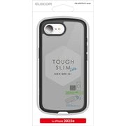 iPhone 16e用 ハイブリッドケース TOUGH SLIM LITE フレームカラー 背面クリア ストラップシート付属 マットブラック PM-A25STSLFCBKM