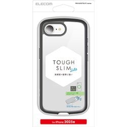 iPhone 16e用 ハイブリッドケース TOUGH SLIM LITE フレームカラー 背面クリア ストラップシート付属 ブラック PM-A25STSLFCBK