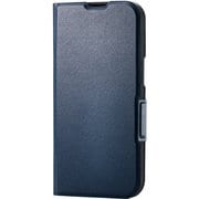 iPhone 16e用 レザーケース 手帳型 UltraSlim 薄型 磁石付き ネイビー PM-A25SPLFUNV