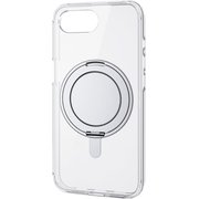 iPhone 16e用 ハイブリッドケース MAGKEEP スタンド クリア×シルバー PM-A25SMAGSTSV