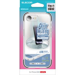 iPhone 16e用 ハイブリッドケース エアバッグ 四隅 MUBRAIN クリア×クリア PM-A25SHVAIRCR