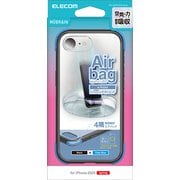 iPhone 16e用 ハイブリッドケース エアバッグ 四隅 MUBRAIN ブラック×クリアブルー PM-A25SHVAIRBK2