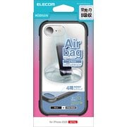 iPhone 16e用 ハイブリッドケース エアバッグ 四隅 MUBRAIN ブラック×クリアブラック PM-A25SHVAIRBK
