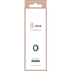 iPhone 16e用 カメラレンズガラスフィルム ラインストーン ＆Me ブラック PM-A25SFLLGRBK