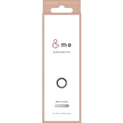 iPhone 16e用 カメラレンズガラスフィルム グリッター ＆me シルバー PM-A25SFLLG2SVG