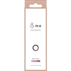 iPhone 16e用 カメラレンズガラスフィルム グリッター ＆me ピンク PM-A25SFLLG2PNG