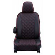 シートカバー 全席セット プリウス キルト ブラック×レッドステッチ 15ETB1222D