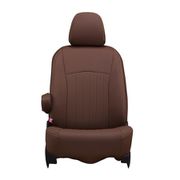 シートカバー 全席セット プリウス ライン ブラウン×アイボリーステッチ 43ETB1222NV