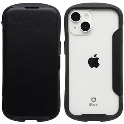 iPhone 15/14/13用 iFace Reflection ダイアリー ポリカーボネート クリアケース ブラック 41-983515