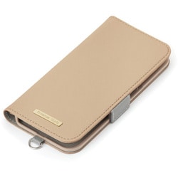 iPhone 16e用 フリップカバー サフィアーノ調/ベージュ PG-25KFP04BE