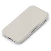 iPhone 16e用 ガラスフリップケース サフィアーノ調/グレー PG-25KGF05GY