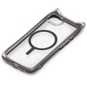 iPhone 16e用 マグネットアクセサリー対応 ネコミミ エアクッションケース ブラック PG-25KMA09BK