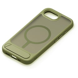iPhone 16e用 マグネットアクセサリー対応 スタンド付ハイブリッドケース マットカーキー PG-25KMH11GR