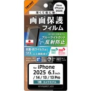 iPhone 16e用 フィルム PETフィルム ブルーライトカット 反射防止 衝撃吸収 抗菌・抗ウイルス 平面保護 指紋防止 RT-P50F/DK