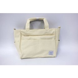 帆布12ポケ2WAY手提げ アイボリー GR-2740
