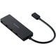 USB Type-C ハブ USB2.0 USB-A×4 バスパワー コンパクト 薄型 ケーブル長15cm ブラック U2HC-H040XBK