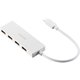 USB Type-C ハブ USB2.0 USB-A×4 バスパワー コンパクト 薄型 ケーブル長15cm ホワイト U2HC-H040XWH