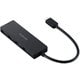 USB Type-C ハブ USB3.2 Gen1 USB-A×4 バスパワー コンパクト 薄型 ケーブル長15cm ブラック U3HC-H040XBK