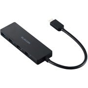 USB Type-C ハブ USB3.2 Gen1 USB-A×4 バスパワー コンパクト 薄型 ケーブル長15cm ブラック U3HC-H040XBK