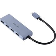 USB Type-C ハブ USB3.2 Gen1 USB-A×4 バスパワー コンパクト 薄型 ケーブル長15cm ネイビー U3HC-H040XNV