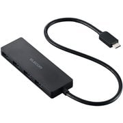USB Type-C ハブ USB3.2 Gen1 USB-A×4 バスパワー コンパクト 薄型 ケーブル長30cm ブラック U3HC-H041XBK