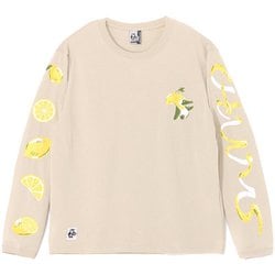 レモンロングスリーブTシャツ メンズ カットソー Greige（G057） XLサイズ CH01-2513