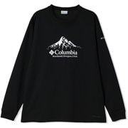 アーバンハイクグラフィックロングスリーブTシャツ メンズ カットソー Black, Front Print(010) XLサイズ PM0571
