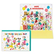 誕生日カード ディズニー仲間たち/レトロアートバースデー EAR-843-984