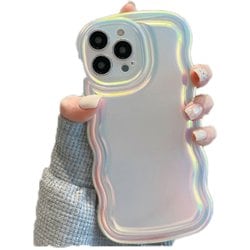 iPhone 15用 metallic wave case SPS-MEWACA15-WH