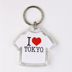 I LOVE TOKYO キーホルダー Tシャツ形 ホワイト