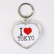 I LOVE TOKYO キーホルダー ハート形 ホワイト