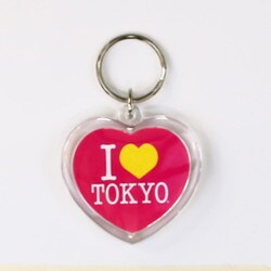 I LOVE TOKYO キーホルダー ハート形 ピンク