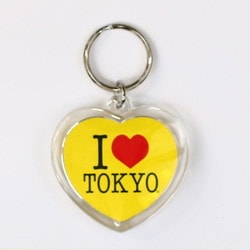 I LOVE TOKYO キーホルダー ハート形 イエロー